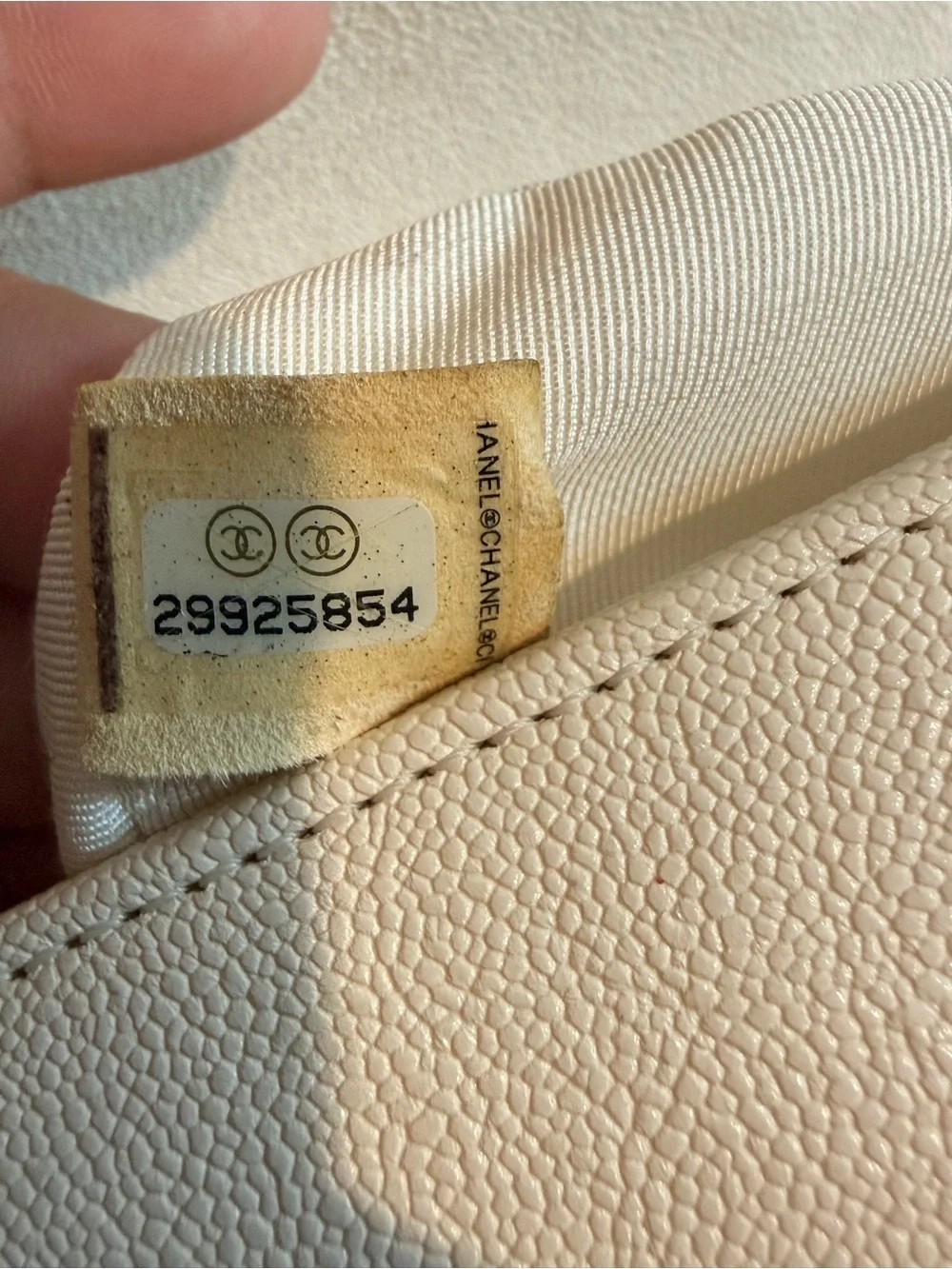 CHANEL MEDIUM cream Chevron Quilted Boy Crossbody with Gold Hardware in Caviar